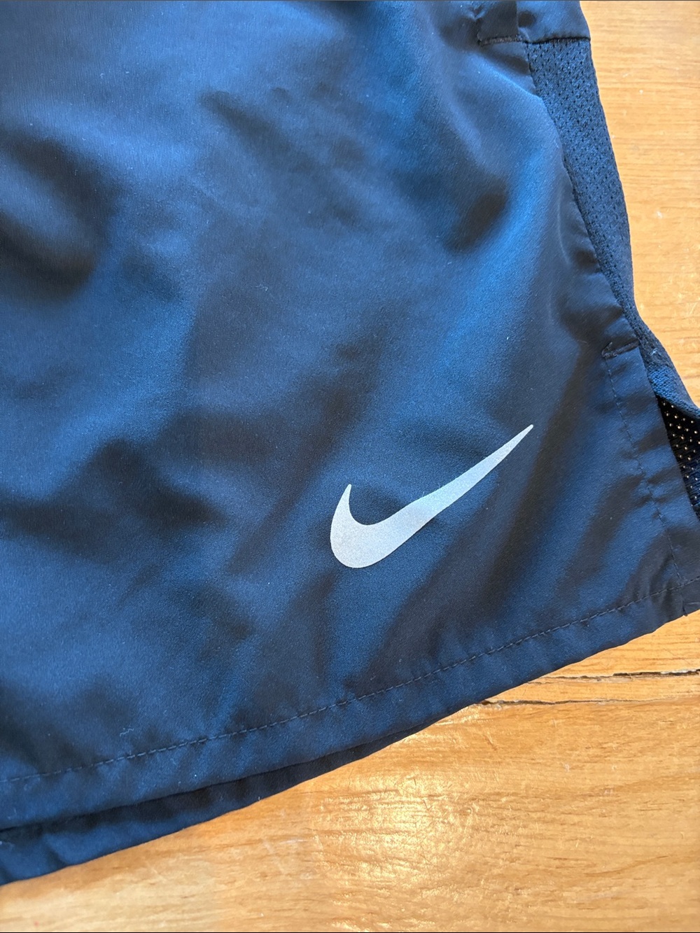 Nike Black Athletic Shorts with White Swoosh - Picture 2 of 6